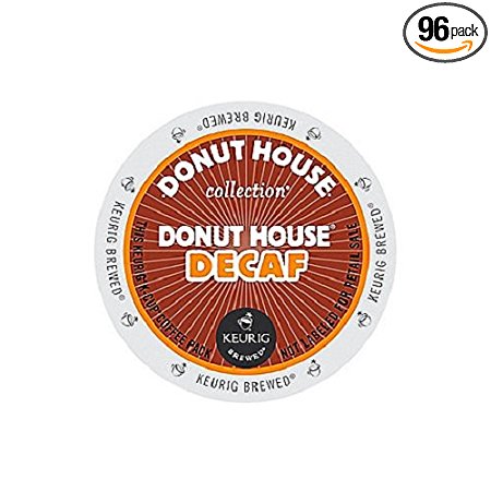 Donut House Collection Light Roast K-Cup for Keurig Brewers, Donut House Decaf Coffee (Pack of 96)