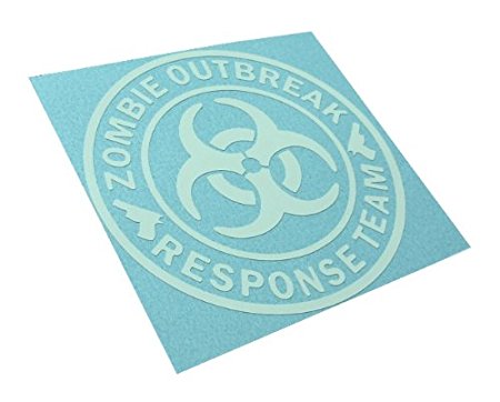 5.25" ROUND - Zombie Outbreak Response Team Decal Vinyl Sticker (package come with Zombie Hunter Permit Decal)