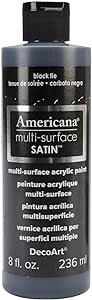 DecoArt Americana Multi-Surface Satin Acrylic Paint, 8-Ounce, Black Tie