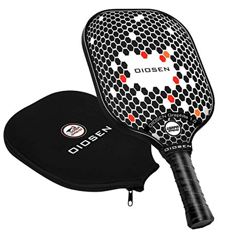 OIOSEN Graphite 1.0 Pickleball Paddle, USAPA Approved Pickleball Racket Polypropylene Honeycomb Core/Graphite Face with Portable Racquet Cover Case