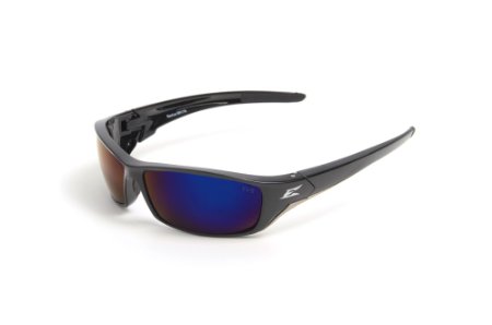 Edge Eyewear TSRAP218 Reclus Safety Glasses Black with Polarized Aqua Precision Blue Mirror Lens