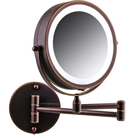 Ovente Wall Mount LED Lighted Makeup Mirror MFW70 Series (1X7X, Antique Bronze)