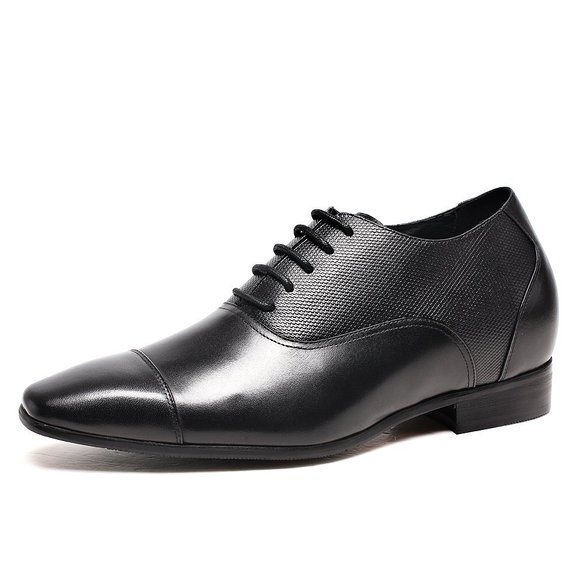 CHAMARIPA Elevator Calfskin Leather Dress Shoes Height Increasing Shoes 2.96 Inch Taller K4022