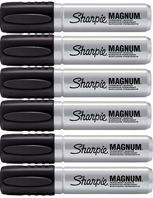 Sharpie Magnum Permanent Marker, Black, 6 PACK