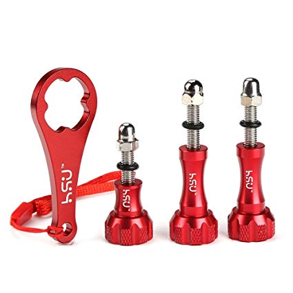 Aluminum ThumbScrew Set   Wrench for Gopro Session, Hero(2018),Hero 6, 5, 4, 3 , 2, 1 (3pcs,Red)