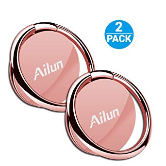 Ailun Phone Ring Stand Holder [2 Pack] Universal 360° Rotation Cellphone Finger Ring Kickstand Grip Compatible for iPhone X/8/7/6/6s Plus,Galaxy S9/S9 ,s8/s8  S7/S7 Edge,and more[Rosegold]