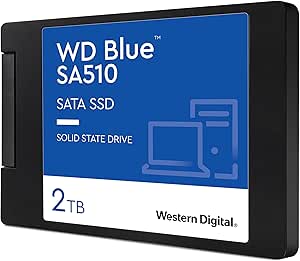 WD Blue SA510, 2 TB, 2.5" SATA SSD, fino a 560 MB/s, Include Acronis True Image per Western Digital, clonazione e migrazione del disco, backup completo e ripristino rapido, protezione da ransomware