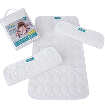 Changing Pad liners -100% Waterproof, Baby Skin Friendly, Absorbant Cotton Quilted, Baby Diaper Changing Cover Mat, 3 Count, Larger in 27" x 14", White