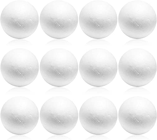 Foam Balls,12 Pack Foam Ball Smooth Polystyrene Foam Balls Styrofoam Foam Balls for Arts and Crafts, Sculptures, Floral Arrangements, Modeling (4 Inches) (4 Inches)