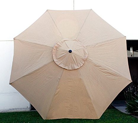 9ft Umbrella Replacement Canopy 8 Ribs in (Canopy Only) (Beige)