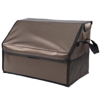 AUVIVID Auto Trunk Cargo Organizer PU for SUV Car Truck Travel Vocation Trip Camping Brown
