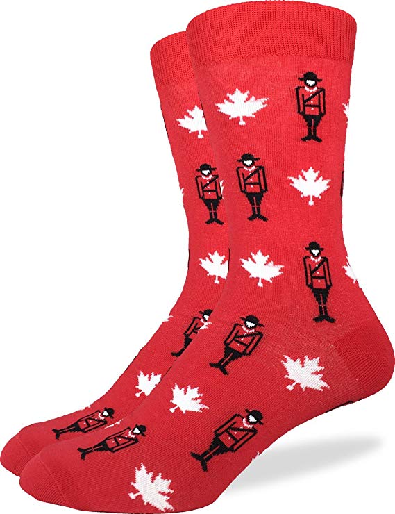 Good Luck Sock Men's Canadian Mounties Crew Socks,Large (Shoe size 7-12),Red