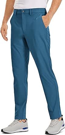 CRZ YOGA Men's All Day Comfy Golf Pants - 30"/32"/34" Quick Dry Lightweight Work Casual Trousers with Pockets