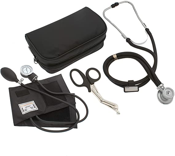 ASATechmed Nurse/EMT Starter Pack Stethoscope, Blood Pressure Monitor and Free Trauma 7.5" EMT Shear Ideal Gift for Nurse, EMT, Medical Students, Firefighter, Police and Personal Use