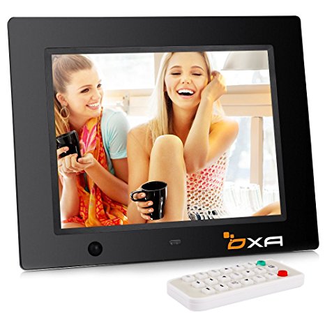 OXA 8-Inch 16G HD Digital Photo Frame with Built-in Storage Motion Sensor MP3 Player (Black, 8 Inch)