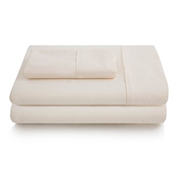 LINENSPA Ultra Soft, Wrinkle Resistant Double Brushed Microfiber Sheet Set - Deep Pocket Design - Cot, Cream