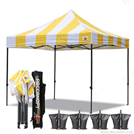 ABCCANOPY 23 colors Commercial 10x10 Ez Pop up Canopy, Party Tent, Fair Gazebo and Roller Bag Bonus 4x Weight Bag