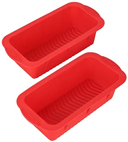 POPBLOSSOM Set of Two Nonstick Loaf Pan for Homemade Bread Making,Soap, Fudge, Meatloaf and More (2 Pack Bread Mold)