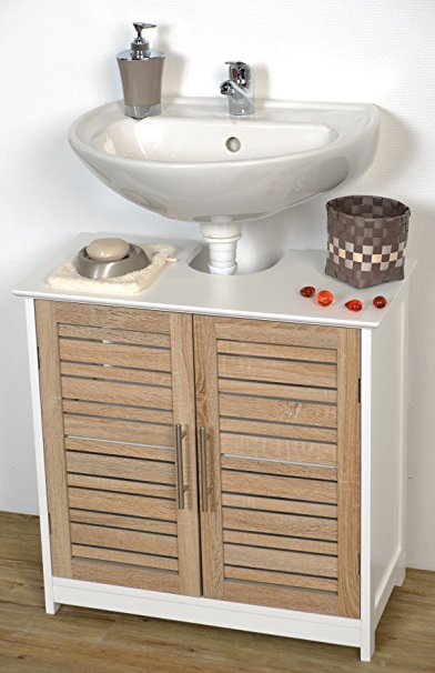 EVIDECO 9900306 Free Standing  Non Pedestal Under Sink Vanity Cabinet, Bath Storage Stockholm