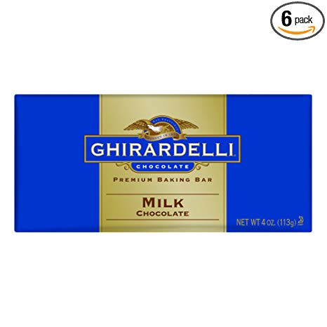 Ghirardelli Chocolate Baking Bar, Milk Chocolate, 4-Ounce Bars (Pack of 6)