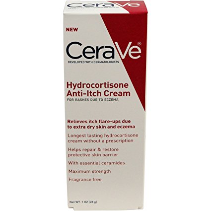 CeraVe Hydrocortisone Anti-Itch Cream 1 oz with Ceramides for Relieving Itch Flare-Ups Due to Extra Dry Skin and Eczema