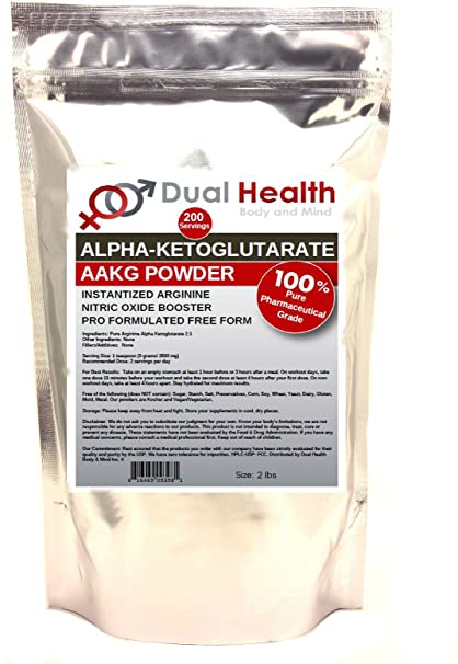 Pure AAKG (2 lb) L-Arginine Alpha-Ketoglutarate Powder Bulk Supplements