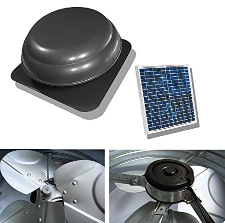 Premium Solar Attic Fan, Ultra Efficient Brushless DC Motor with Highest Rated Blade Pitch, Rust Protective Material, Miami Dade Approved