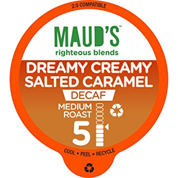 Maud's Gourmet Coffee Pods, Decaf Dreamy Creamy Salted Caramel, 48 Single Serve Coffee Pods