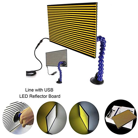 JMgist LED Stripe Line Board Paintless Dent Repair Tools Double Stripe Reflector Board PDR USB Line Board