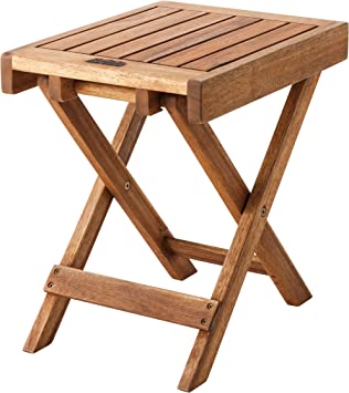 Azumaya Natural Acacia Wooden Folding Side Table NX-513