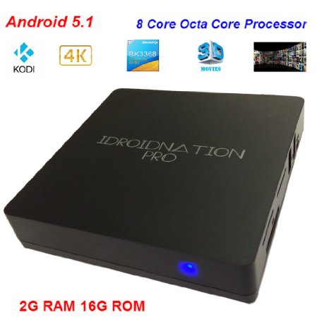 Idroidnation I-Box PRO Octa Core 51 Lollipop Android Tv Box 2g 16g Plug and Play 4k Tv Media Center Box Streaming Media Player Fully Loaded Iptv Htpc