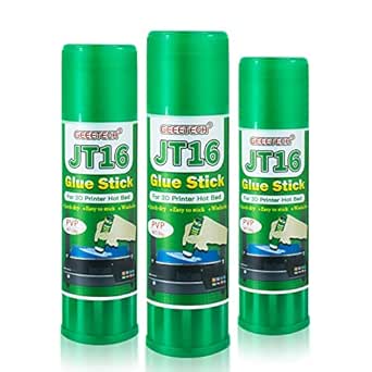 Geeetech 3 Pieces 3D Printer Glue Sticks 36 Gram Each PVP Solid Glue Stick for 3D Printer Hot Bed, Water-Soluble Glue Stick, Quick Dry, Easy to Stick and Washable