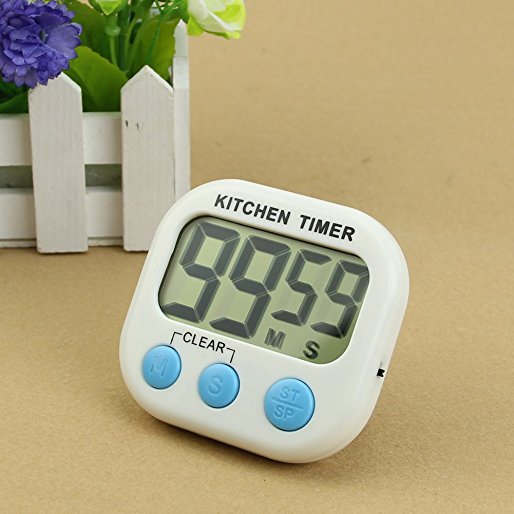 HeroNeo Large LCD Digital Kitchen Cooking Timer Count-Down Up Clock Loud Alarm Magnetic (White)