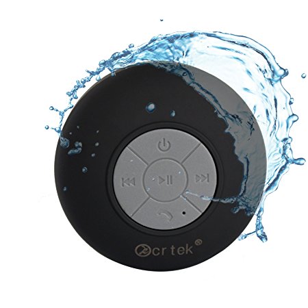 Waterproof Bluetooth Speaker,Bluetooth Bathroom speaker,with with 2 Year Warranty Built-in hands-free for Apple Iphone 6 5 5s 5c Ipod Ipad Samsung Galaxy Note 4 3 S5 S4 S4 Nokia and Other Android Cell Phones Black color