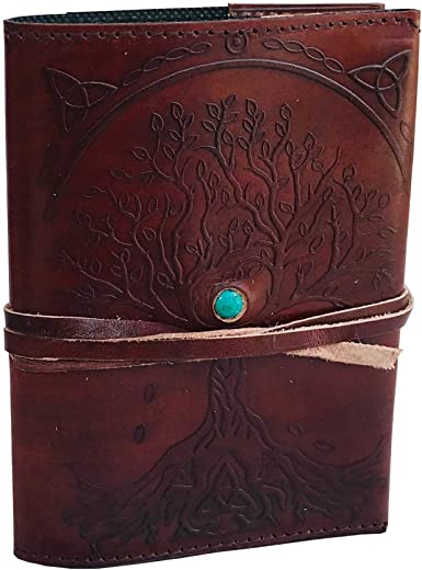 Ruzioon Leather Journal Writing Notebook - Antique Handmade Leather Bound Daily Notepad For Men And Women Diary