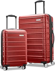 Samsonite Omni 2 Hardside Expandable Luggage with Spinner Wheels, Arrow Red, 2-Piece Set (Carry-on/Medium)