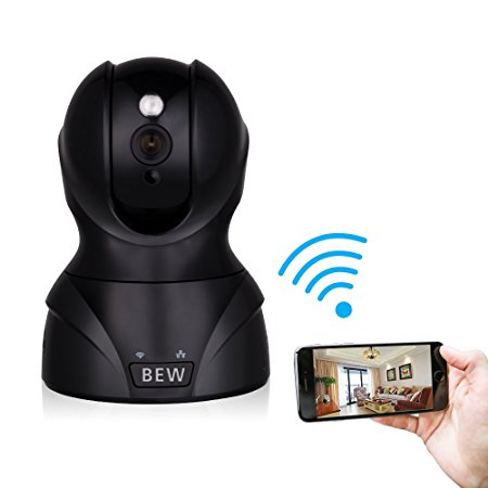 BEW 720P Wireless IP Surveillance Camera with Infrared Night Vision, Black