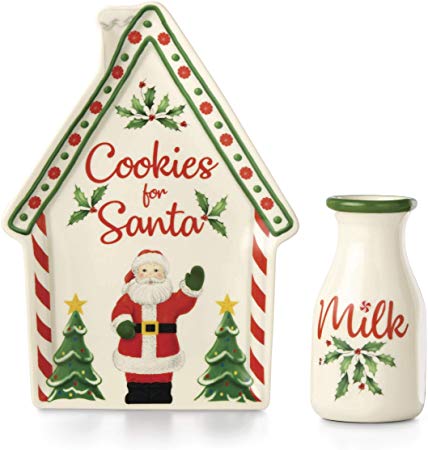 Lenox 886868 Holiday Cookie Plate & Milk Jug Set