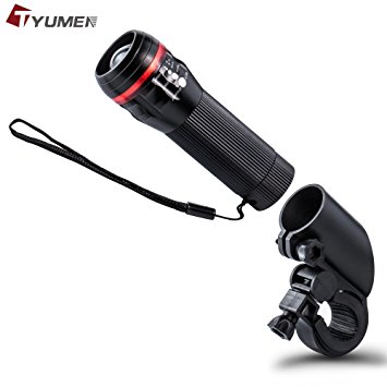 Bike Light - TYUMEN Ultra Bright Waterproof Bicycle HeadLight - FREE TAIL LIGHT INCLUDED - Fits ALL Bikes, Hybrid, Road, MTB, Easy Install & Quick Release
