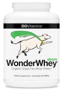 WonderWhey Organic Whey Protein Powder - Non-GMO Project Verified Grass-Fed USDA Certified Organic Unflavored 2lbs
