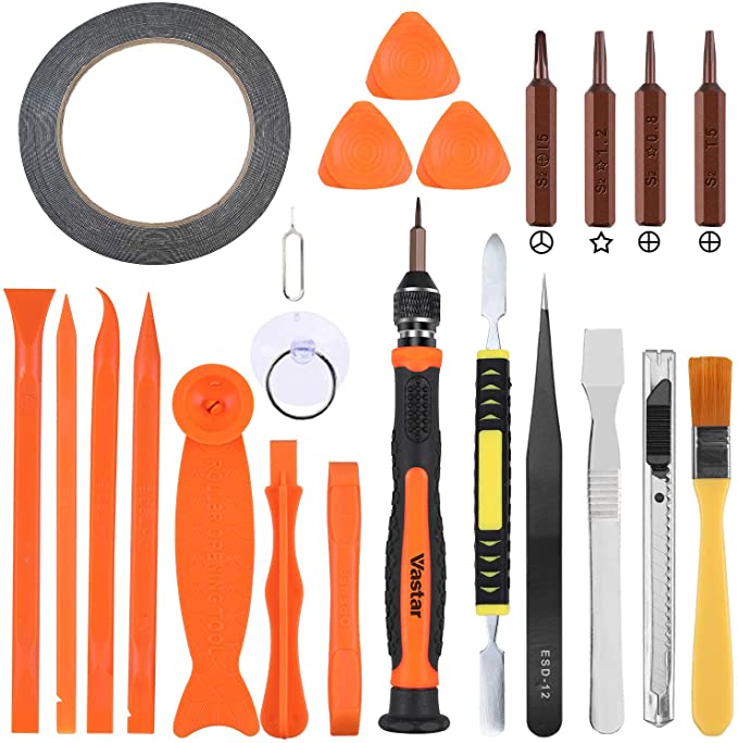 Vastar 26 in 1 Professional Repair Opening Tool Set, Disassembly and Repair with POM Material Crowbar,Metal Pry Tool for Various Smartphones,PC and Notebook,with Storage Bag