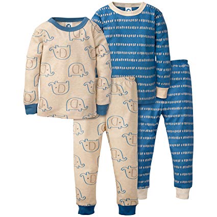 Gerber Baby Boys' Toddler Organic 2 Pack 2-Piece Cotton Pjs