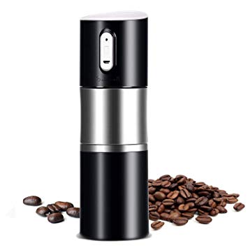 TOOGOO Portable Coffee Grinder Burr Automatic Espresso Machine Coffee Maker Rechargeable Battery Operated,Travel Coffee Tumbler for Home,Office,Cars,Camping,Travel Black
