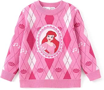 Disney Frozen Elsa Anna Princess Toddler Girl Christmas Sweater: Long Sleeve Crew Neck Knit Pullover Jumper 2-6 Years