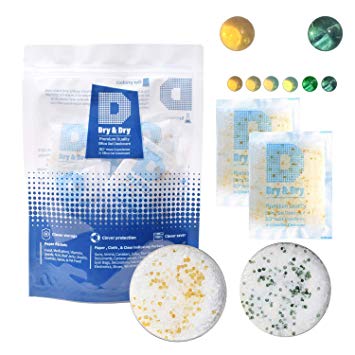 DRY&DRY 10 Gram [60 Packs] Food Safe Orange Indicating(Orange to Dark Green) Mixed Silica Gel Packets - Rechargeable(FDA Compliant)
