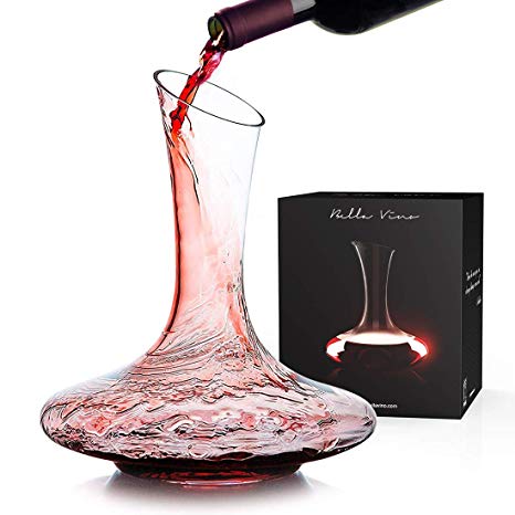 KOIOS Wine Decanter-100% Hand Blown Lead-Free crystal Glass Wine Decanter, Red Wine Carafe, Wine Accessories, Wine Gift (1200ml)