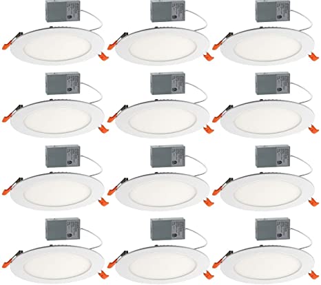 12 Pack LED Ceiling Light,Recessed Lighting 6 Inch,Slim Led Ceiling Lights Dimmable,12w (100w Equivalent),5000K Daylight White High Brightness, 950lm,Retrofit Recessed Lights Fixture,ETL Certified