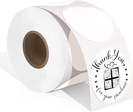 Phomemo 2" White Round Label Stickers Roll for 4X6 Thermal Label Printer for Small Business Supplies - Commercial Grade Thermal Labels for Custom Stickers Personalized & Business Logo - 750pcs / Roll