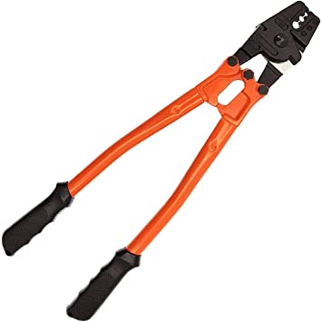 WELTEK 14" Cable Crimping Tool (Swaging Tool) for Stainless Steel, Copper & Aluminum Sleeves, Single&Loop Sleeves, Stop Sleeves, Wire Rope Crimp Ferrules Aircraft Cable Railing End Fitting Terminals