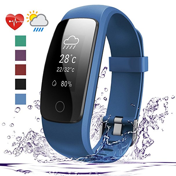 Fitness Tracker HR, 007plus D107Plus Heart Rate Monitor Fitness Smart Watch Activity Tracker with Sleep Monitor IP67 Waterproof Pedometer Smart Wristband